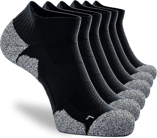 CWVLC Unisex Cushioned Compression Athletic Ankle Socks Multipack