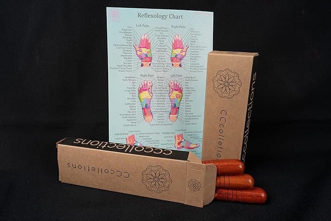 CCcollections Wood Therapy Massage Tools, Reflexology Wooden Stick Tool, Traditional Equipment for Relieving Muscle Pain Body Lymphatic Drainage Massager - (D 1SET)