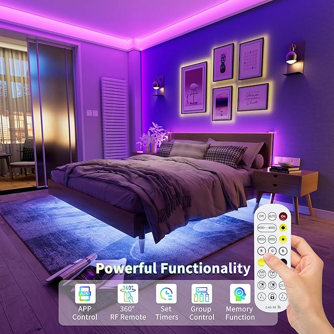 PAUTIX 5V USB COB RGB LED Strip Light 4.92ft/1.5m Color Changing Light Strips,TV Backlight Multicolor Flexible Under Cabinet Tape Lights with Bluetooth Control for Bedroom,Kitchen,Home DIY Lighting