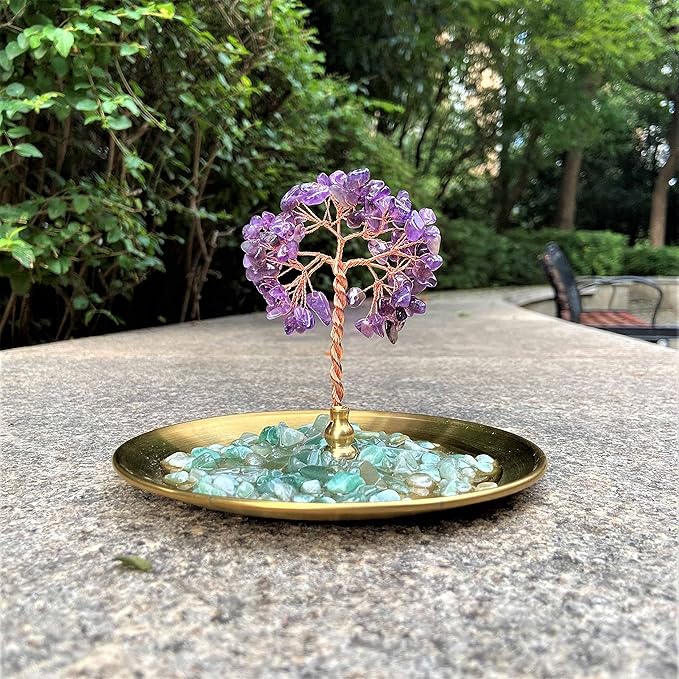 Incense Holder for Sticks, Healing Crystal Stone Money Tree Incense Burner, Ash Catcher for Yoga, Meditation and Home Decor