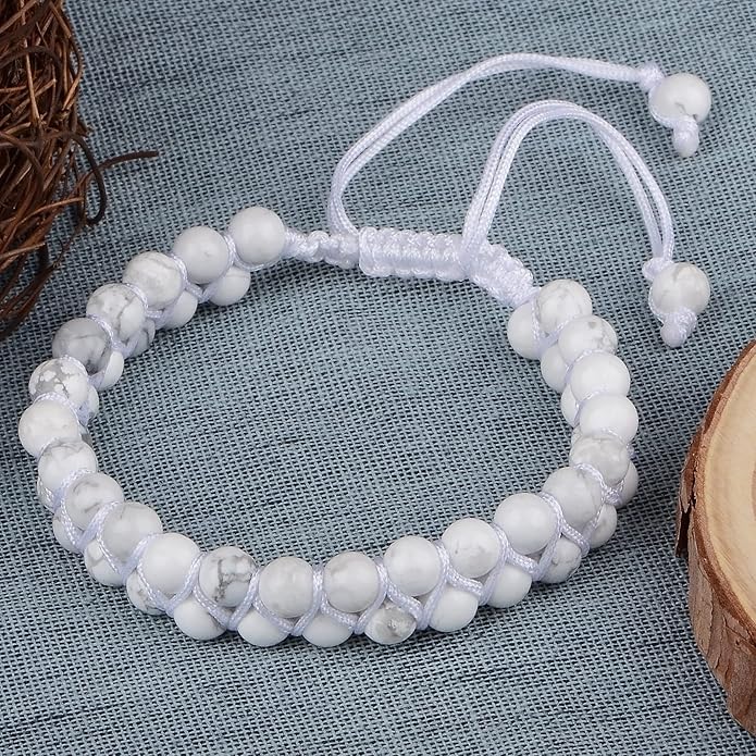 MASSIVE BEADS Double Layer Natural Chakra Healing Power Crystals Macrame Bracelet Yoga Stone Beads Gemstone Meditation Relax Anxiety Bangle for Unisex Women Men