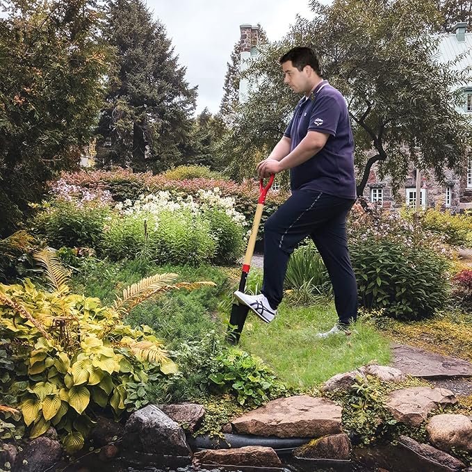 Spade Shovel,Transplanting Spade，Drain Spade,Spade Shovels for Digging,Sharp Shooter Shovel or Spade,45Inch,Stell D-Grip,Wooden Handle