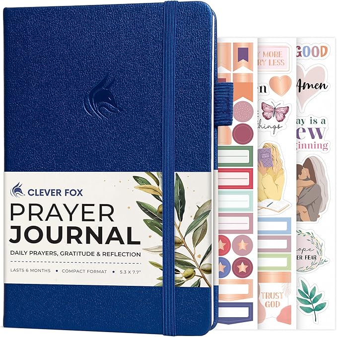 Clever Fox Prayer Journal – Daily Devotional & Gratitude Notebook – Religious Planner & Gods Book – Faith Based Gifts & Accessories (Mystic Blue)