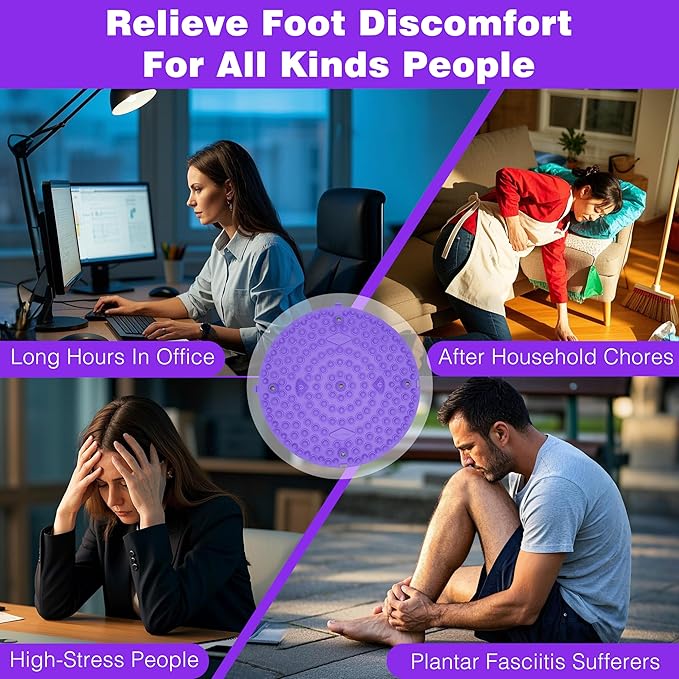 Multi-Purpose Foot Massage Mat with Reflexology Nodes & Magnetic Therapy, Relieve Stress, Improve Circulation, and Enhance Relaxation (Pink)