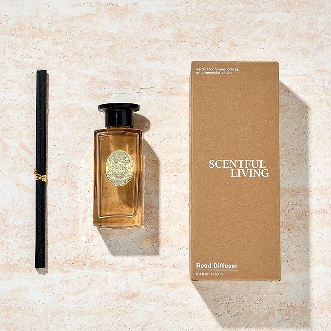 M&SENSE 6.3 oz Large Reed Diffuser Set | Bamboo Scent Oil Diffuser with Sticks | Hotel Collection Non-Toxic Essential Oil |for Bedroom Bathroom Living Room