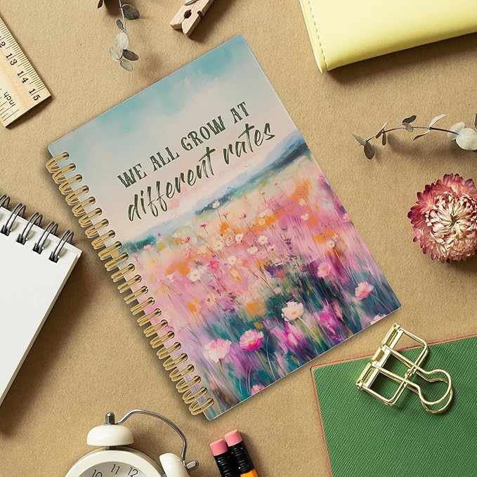 Mental Health Spiral Notebook, Therapy Office Psychology Supplies, Inspirational Journal, We All Grow at Different Rates Motivational Notebooks for School Work,5.5x8.3 Inch
