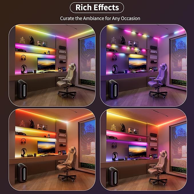 RGB Smart IC COB LED Strip Light,32.8ft Color Chasing Flexible DC24V LED Tape Light,WS2811 Addressable RGB Ribbon,for Party/Home/Office DIY Lighting Projects(Power Supply&Controller NOT Included)