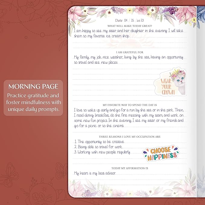 Legend Gratitude Journal – Guided Daily Journal to Foster Positivity & Happiness – Grateful Notebook to Write In – Inspirational Affirmation & Thankful Notebook – Hardcover (Wine Red)