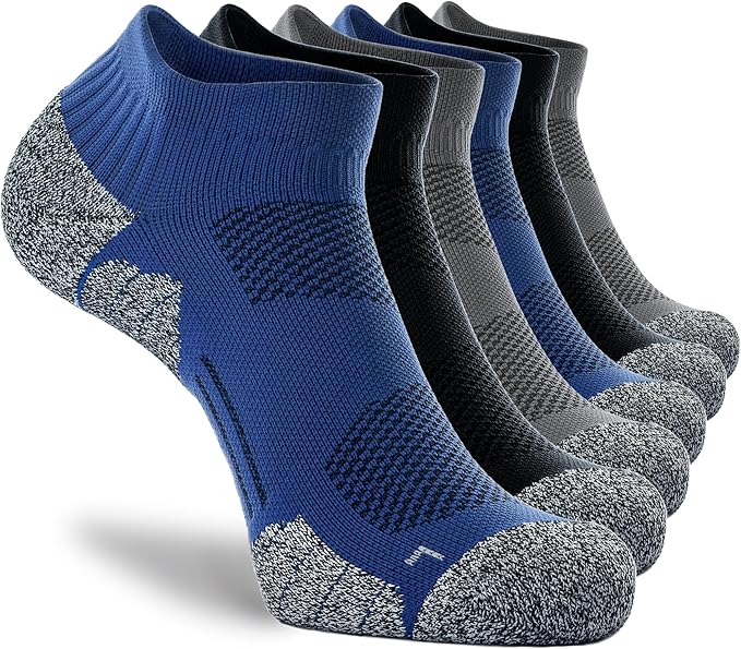 CWVLC Unisex Cushioned Compression Athletic Ankle Socks Multipack