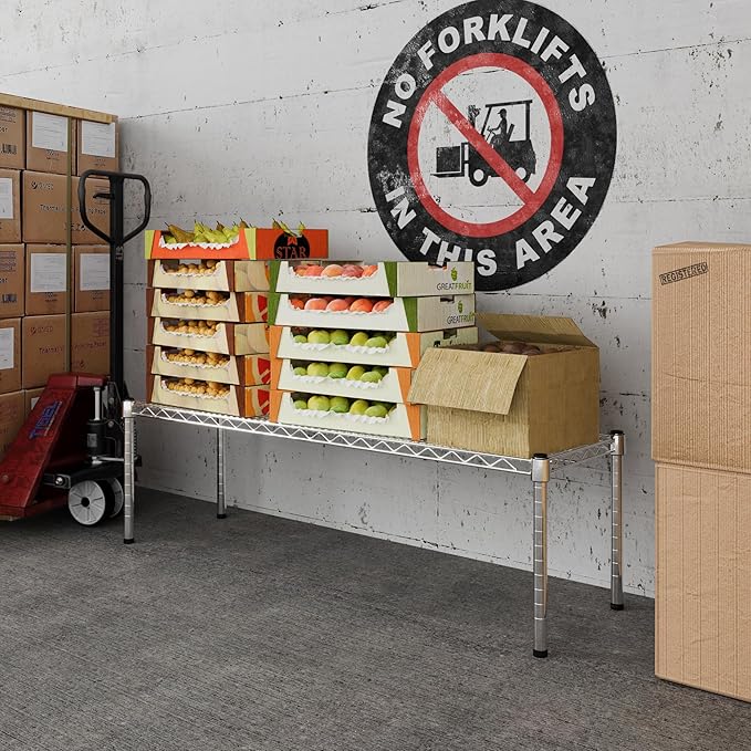 14" Deep x 48" Wide x 14" Height Wire Shelving Kit | 1-Tier | NSF Commercial Storage Rack Unit