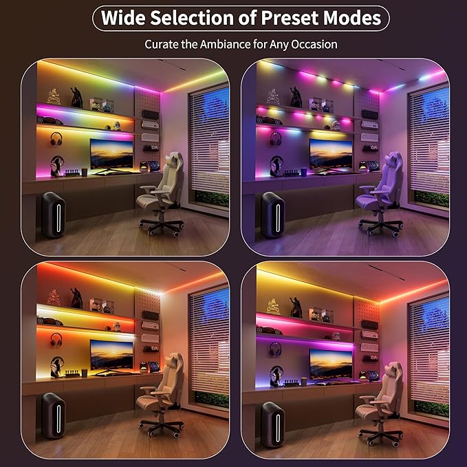 MIWISE RGB Smart IC COB LED Strip Light,32.8ft Color Chasing Flexible LED Tape Light,WS2811 Addressable RGB Strip with APP Control/Music Mode,Work with Alexa/Google,for Home DIY Lighting Projects