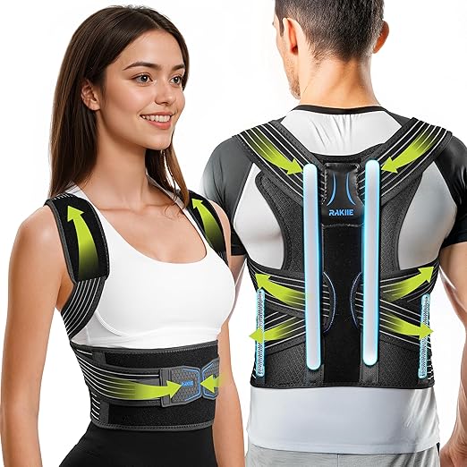 Posture Corrector for Women and Men, Upgraded Back Brace with Enhanced Support, Shoulder Straightener with Cushioned Shoulder Pads & Underarm Pain Relief Strap, Size S (Upper Waist: 29.5"-35.4")