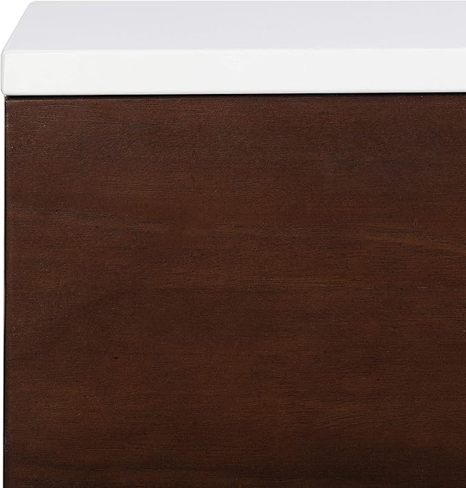 Safavieh Home Genevieve Mid-Century Modern Walnut and White Storage TV Media Stand