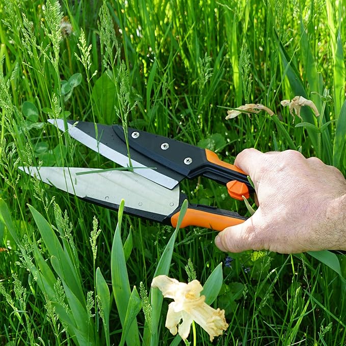 Garden Clippers - Grass Cutter Hand Edging Shears - Straight Yard Scissors for Outdoor Edges, Weeding, or Hedge Shears by Kings County Tools