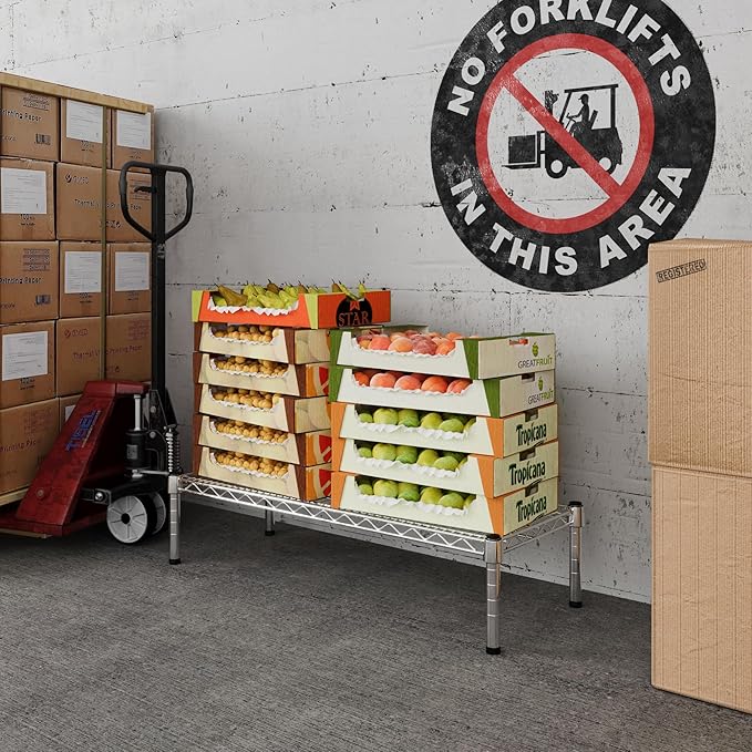 14" Deep x 36" Wide x 8" Height 1-Tier Wire Shelving Kit | NSF Commercial Storage Rack Unit