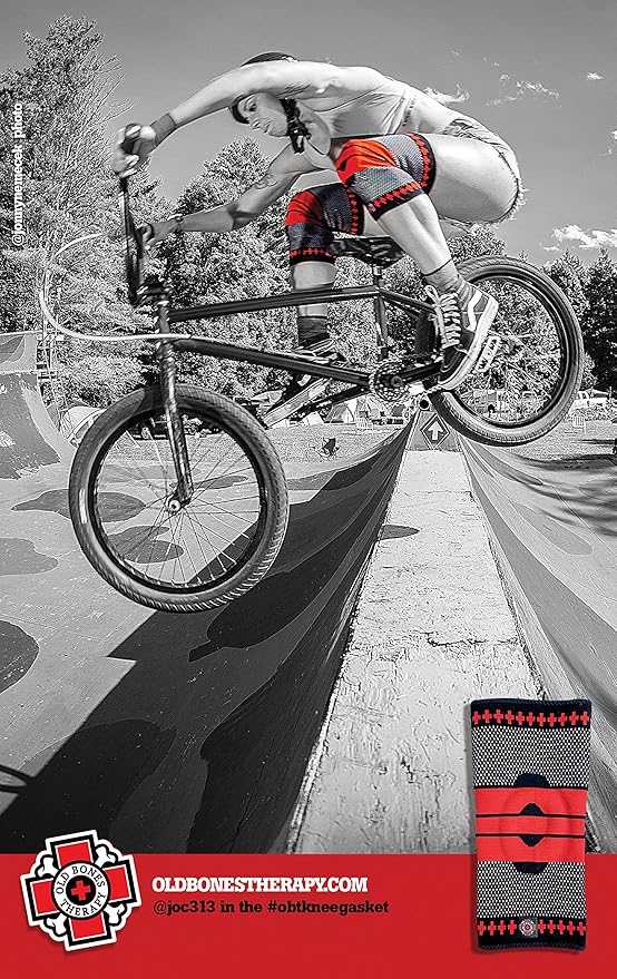 Old Bones Therapy | Compression Knee Sleeve Support | Knee Brace for Sports, Running, Arthritis, ACL, MCL, Meniscus Tear, Joint Pain Relief and Injury Recovery | (Check Sizing Guide Below)