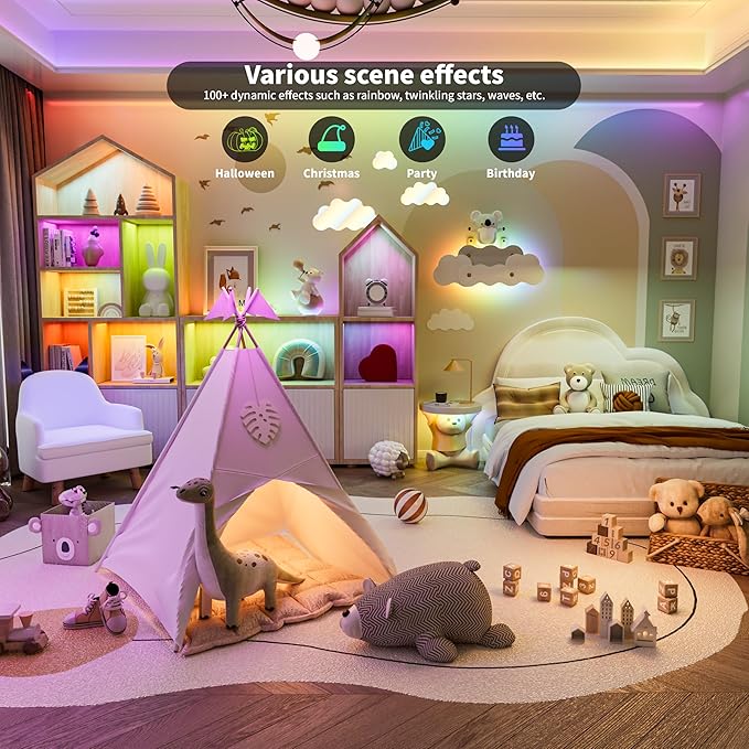 MIWISE 5V USB RGB Smart IC COB LED Strip Light WS2811 Addressable,9.84ft/3m Color Chasing Flexible LED Tape Light with APP Control/Music Mode,Work with Alexa/Google,for TV,Bedroom,Party DIY Decoration