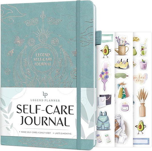 Legend Self-Care Journal – Guided Daily Reflection Notebook for Mental & Physical Health – Mood & Personal Development – 3-Month, 7x10” (Blue Surf)