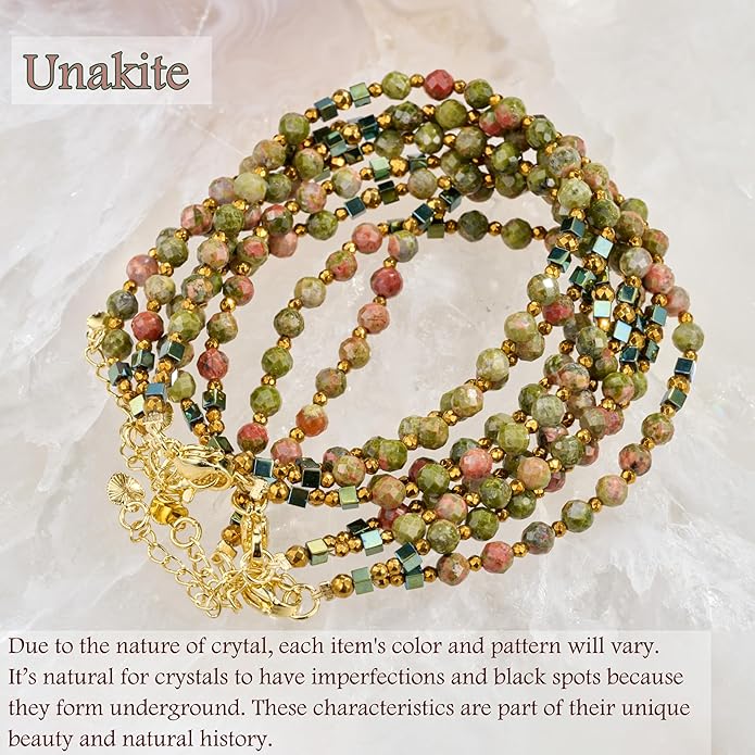 Crystal Beaded Bracelets, Chakra 4mm Natural Stone Beads Bracelets, Gemstone Spiritual Jewelry Gifts for Women