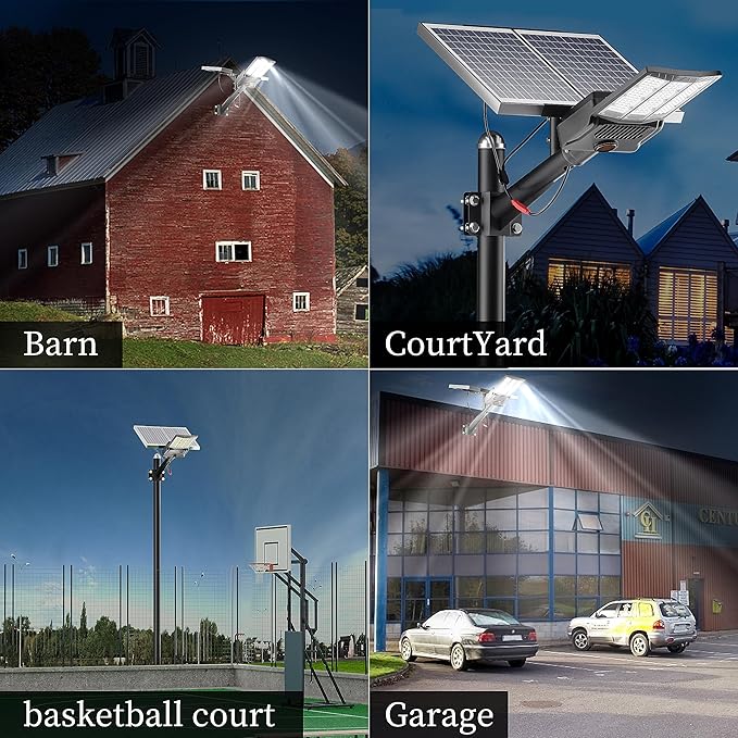 Ofuray Of-9800W Solar Street Lights Outdoor, 750000Lm Solar Parking Lot Lights Commercial Dusk to Dawn, 6500k IP67 Big Power with Remote Control for Street,Court,Yard