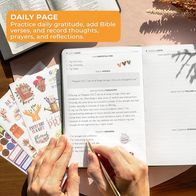 Clever Fox Prayer Journal – Daily Devotional & Gratitude Notebook – Religious Planner & Gods Book – Faith Based Gifts & Accessories (Forest Green)