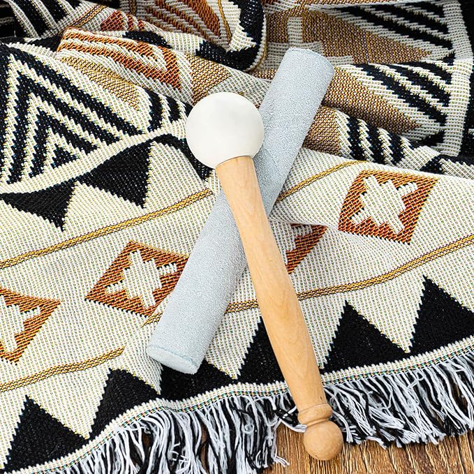 White 8 inch F Note Heart Chakra Quartz Crystal Singing Bowl, for Healing Mindfulness Meditation Yoga Sound Baths, with Case Rubber Mallet