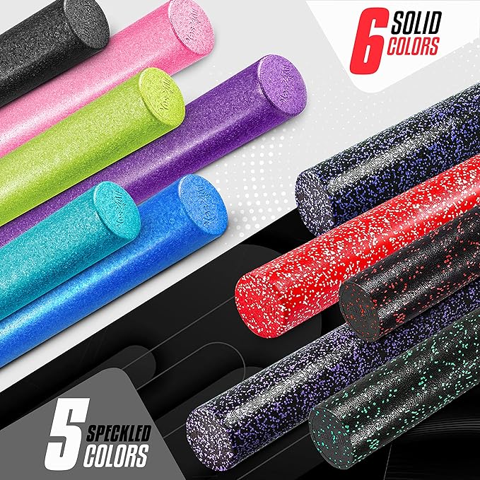 Yes4All High-Density EPP Round Back Roller Foam, Exercise Foam Roller for Yoga, Pilates & Stretching - 12, 18, 24, 36 inch