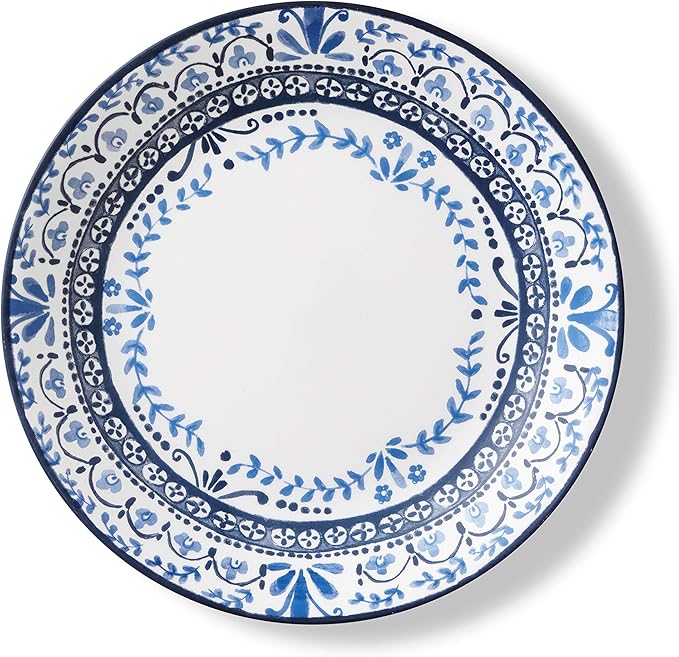 Corelle Vitrelle 18-Piece Service for 6 Dinnerware Set, Triple Layer Glass and Chip Resistant, Lightweight Round Plates and Bowls Set, Portofino