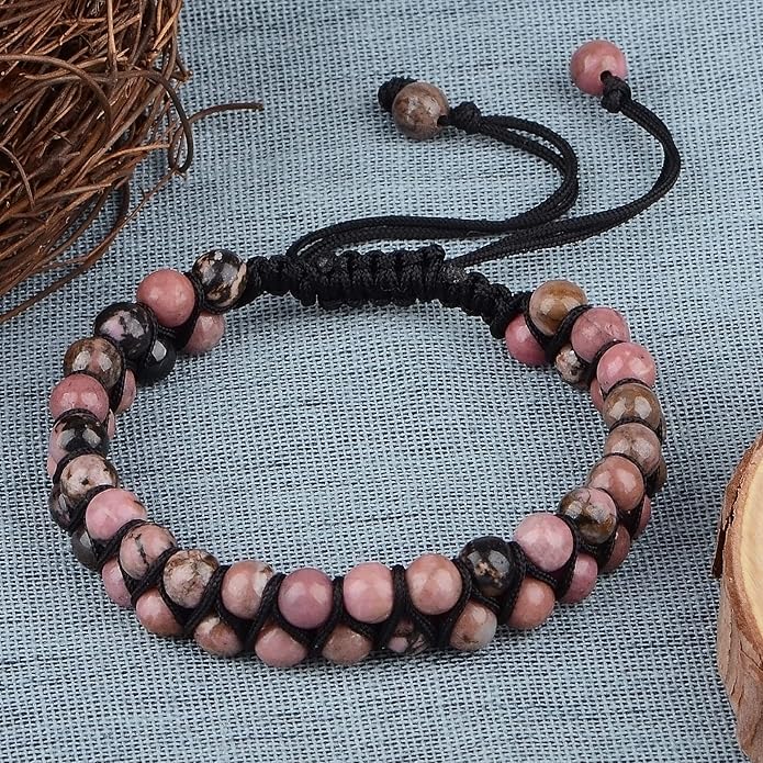 MASSIVE BEADS Double Layer Natural Chakra Healing Power Crystals Macrame Bracelet Yoga Stone Beads Gemstone Meditation Relax Anxiety Bangle for Unisex Women Men