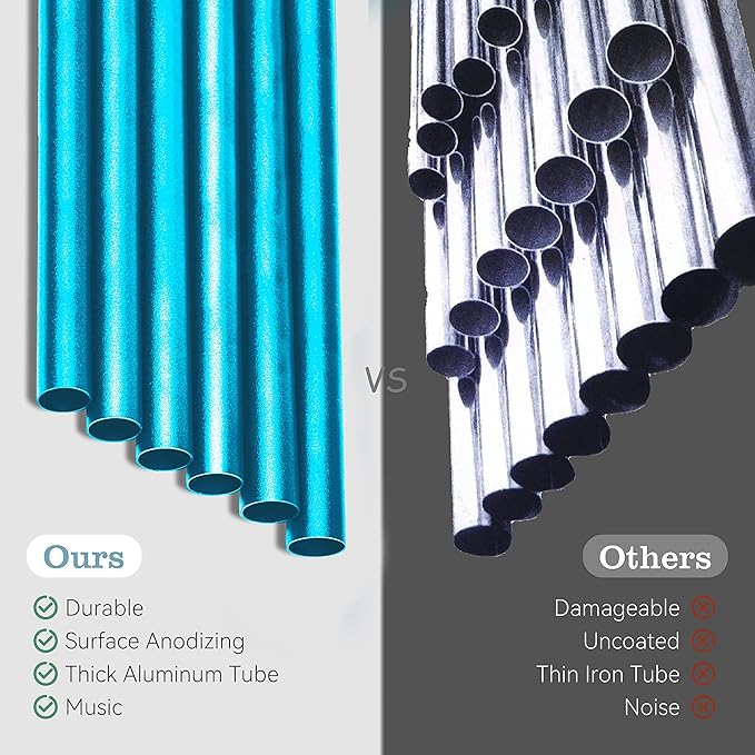 28" Wind Chimes for Outside. Deep Tone Lovely Wind Chimes with 6 Aluminum Tubes Courtyard Decoration. Windchimes Outdoor Create an Enjoyable Atmosphere & Give Mom a Gift（Blue）