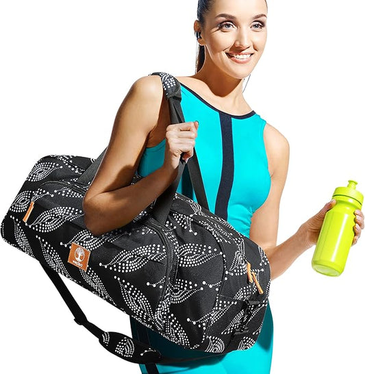 Yoga Mat Bag Carrier with 8-Pocket & Wet Pocket, Air Vent | Large Yoga Mat Holder Fits Thick Mats & Blocks | Gym Duffle Bag for Women & Men