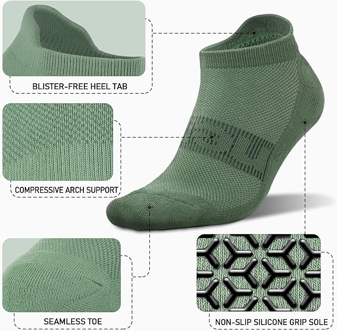 NEWZILL 3 Pairs Non Slip Yoga Socks With Grips for Women & Men, Unisex Anti Skid Socks for Pilates Barre Workouts Hospital