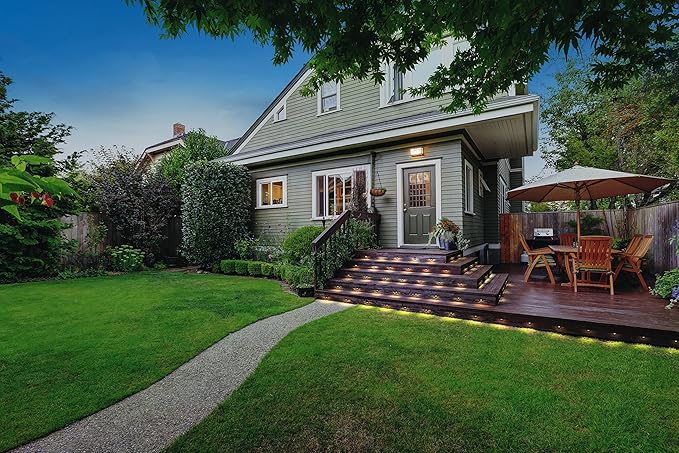 GKOLED 16-Pack Low Voltage LED Deck Light Fixture, Mini Size Eyelid Step Lights with 0.8W 3000K Integrated LED Chips, IP65+ Waterproof for Outdoor, Die-cast Aluminum with Powder Coated Finish