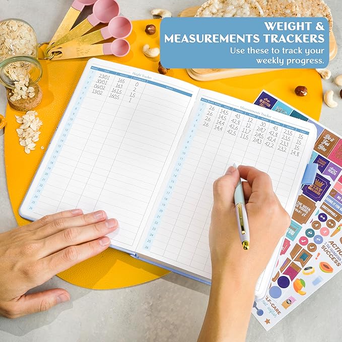 Legend Wellness Planner & Food Journal – Daily Diet & Health Journal with Weight Loss, Measurement & Exercise Trackers – Lifestyle & Nutrition Diary – Lasts 6 Months, A5 size – Periwinkle