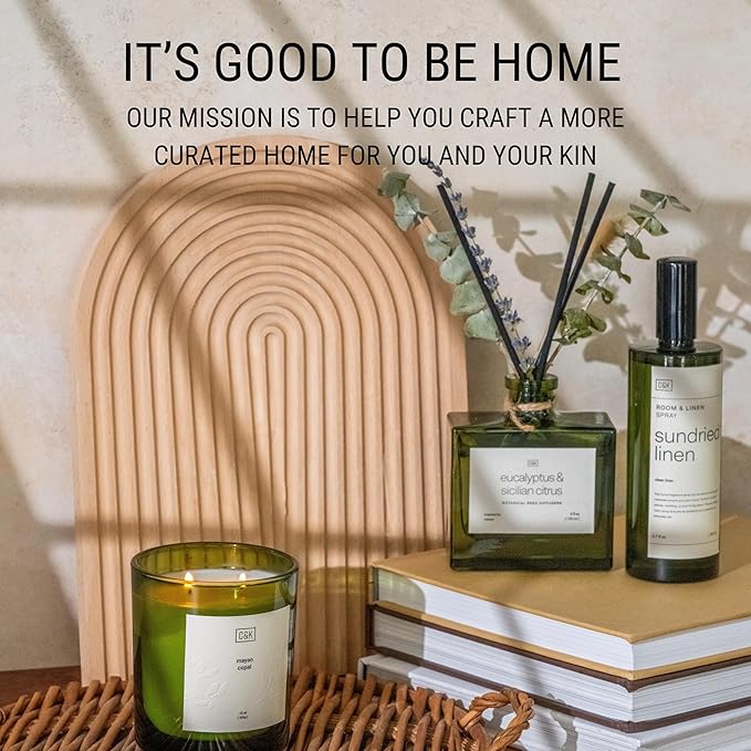 Craft & Kin Reed Diffuser with Dried Flowers | 5 oz Stone Fruit & Sage Scented Fall Reed Diffusers for Home, Bathroom | Scent Sticks | Elegant Fragrance Home Decor for Men & Women