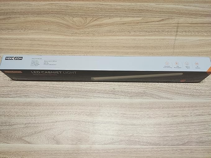 Under Cabinet Lights Remote Control,2 Pack Magnetic Dimmable Closet Lights,USB Rechargeable Wireless LED Shop Light,Ceiling Under Counter Lights for Kitchen, White, 60CM