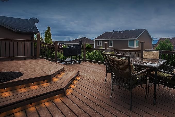 GKOLED 16-Pack Low Voltage LED Deck Light Fixture, Mini Size Eyelid Step Lights with 0.8W 3000K Integrated LED Chips, IP65+ Waterproof for Outdoor, Die-cast Aluminum with Powder Coated Finish