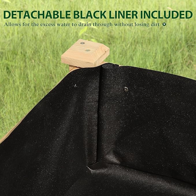 48.03x24.21x32.76in Raised Garden Bed Featuring Legs, Outdoor Elevated Wood Planted Box Equipped with Wheels & Shelf for Vegetable, Flower, Backyard and Patio, Natural