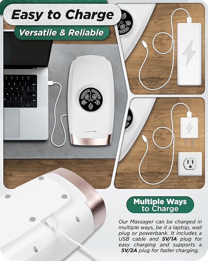 Lunix LX3 Hand Massager, Shiatsu Hand Massage Machine with Heat and Compression, 6 Levels Pressure Point Therapy for Arthritis, Carpal Tunnel, and Finger Numbness, Pain Relief