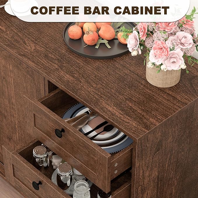 ANJ 47‘’ TV Stand for Living Room, Mid-Century Modern TV Console with Storage Cabinet, Wooden Television Furniture for Living Room, Entertainment Center with Ample Large Storage Space