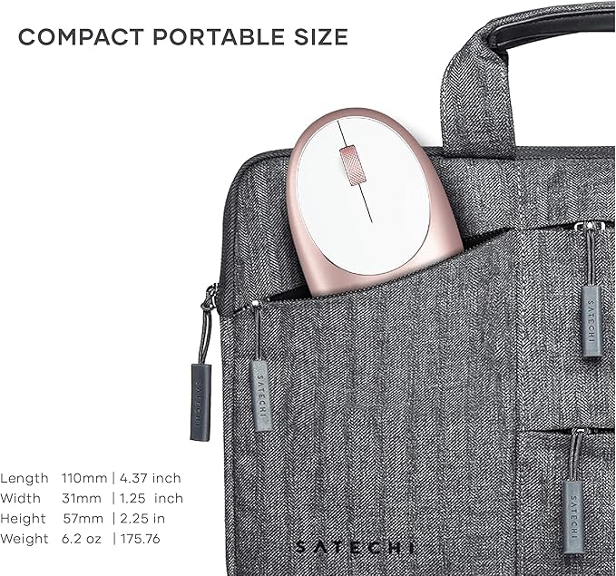 Satechi M1 Wireless Bluetooth Mouse, USB-C Rechargeable, Compact & Portable, for MacBook Air/Pro M4, iPad Air/Pro M4/M3, iPad mini, Mac mini, iMac & Windows - Rose Gold