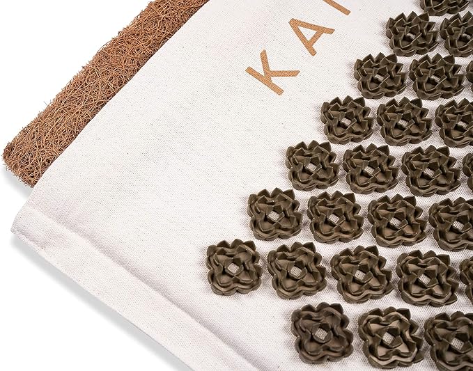 Kanjo Coconut Acupressure Mat with Carry Bag | Eco Friendly Coconut Fiber Core | Neck, Back & Shoulder Pain Relief | Promotes Stress Relief, Relaxation and Headache Relief