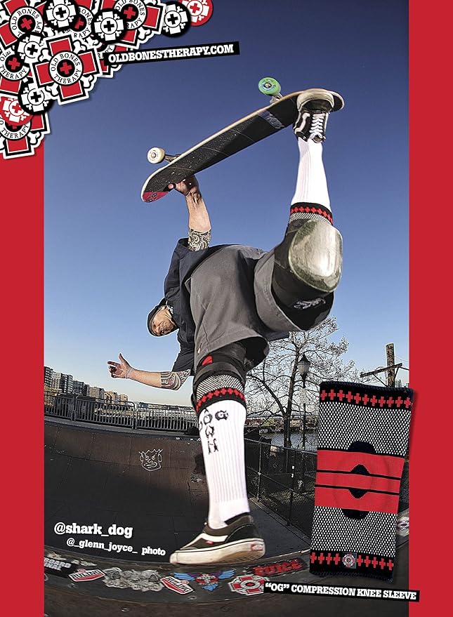 Old Bones Therapy | Compression Knee Sleeve Support | Knee Brace for Sports, Running, Arthritis, ACL, MCL, Meniscus Tear, Joint Pain Relief and Injury Recovery | (Check Sizing Guide Below)