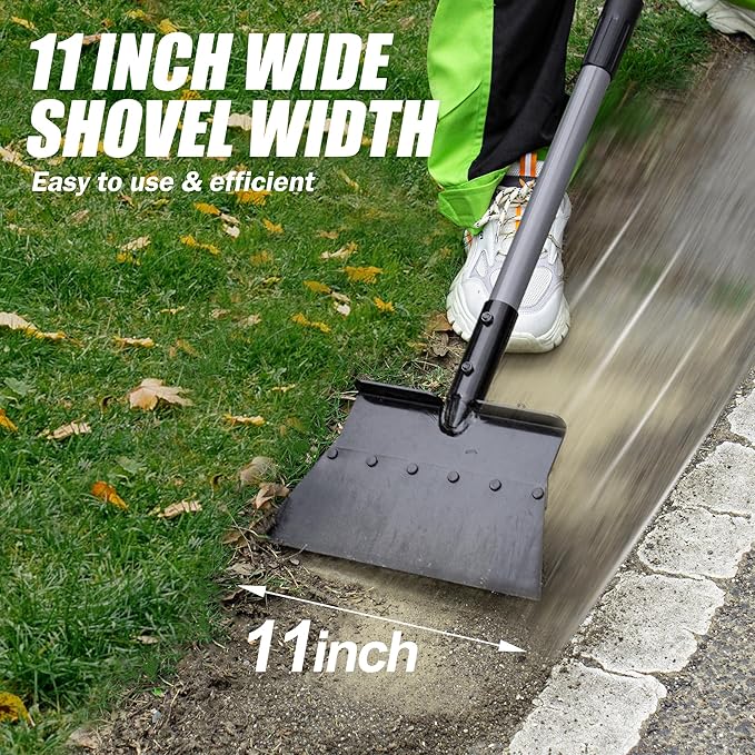 Suchtale Manual Edger Lawn Tool, Multifunctional Garden Cleaning Shovel - Heavy Duty Steel Flat with 54" Adjustable Handle, Gardening Scraper, Outdoor Spade Tool for Weeding, Digging, Ice Removal