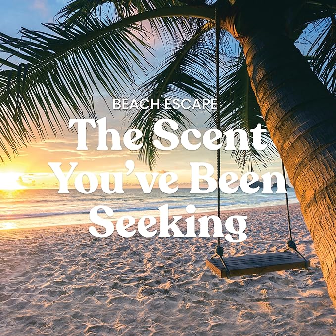 Yankee Candle Large Jar Scented Candle with up to 150 Hour Burn Time, Premium Plant Wax Blend for Consistent Burn, 22 oz Jar Candle with Room Filling Fragrance, Beach Escape