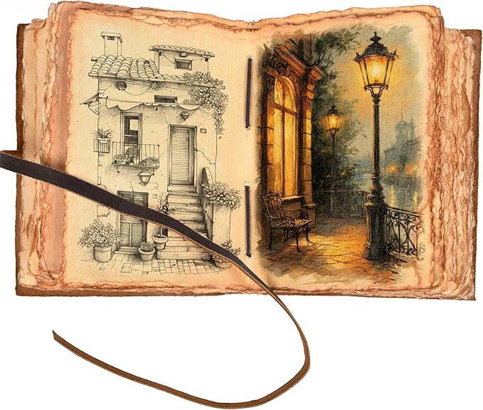 LEATHER VILLAGE Vintage Leather Journal with Psalm 46:10 Bible Verse–13''x8'' Embossed Prayer Study Journal for Women & Men – 200 Pages Handmade Cotton Deckle Edge Watercolor Paper - Brown