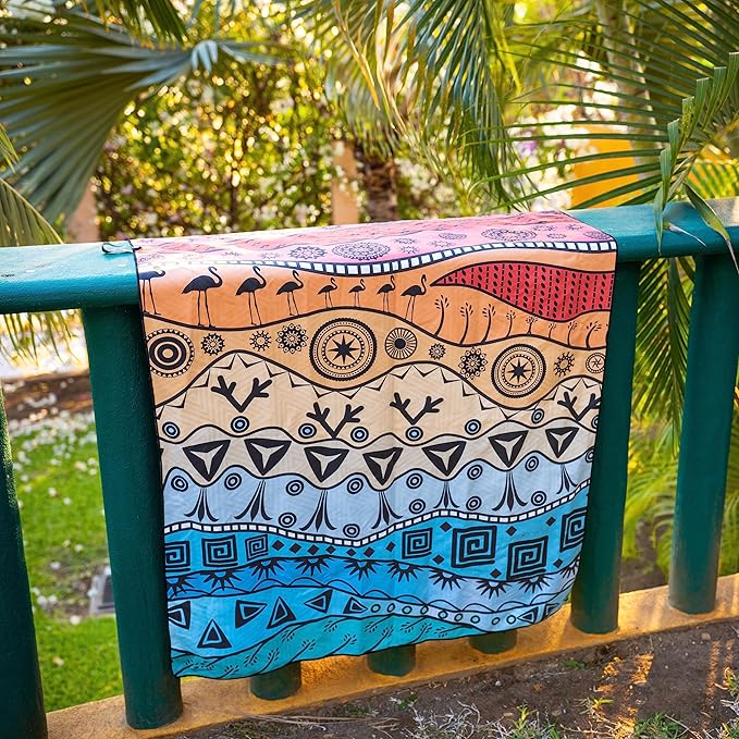 Quick Dry Towel Extra Large 78x35 Inch - Microfiber Beach Towel - Perfect for Beach, Travel, Swimming, Pool, Yoga, Hiking, Camping - Lightweight, Fast Drying, Compact for Adults (The Wild)