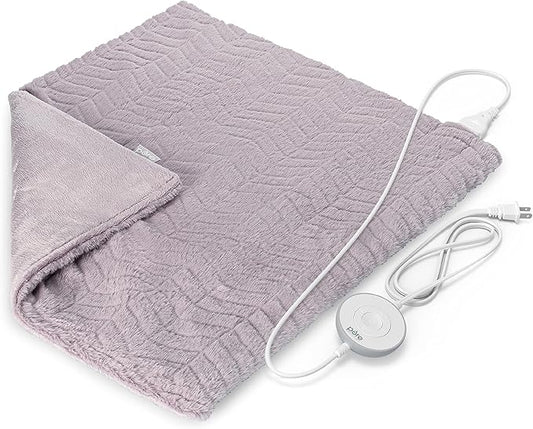 Pure Enrichment PureRadiance Ultra-Wide Heating Pad - 6 Heat Settings, Soft Faux Fur, 20" x 24", Machine Washable