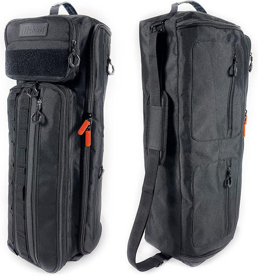 Fitdom Tactical Inspired Yoga Bag for Adult Men. Heavy Duty Yoga Bags and Carriers Fits All Your Stuff. Yoga Mat Bag with Expandable Compartment for 2 Yoga Blocks & Multiple Pockets - Yoga Mat Carrier