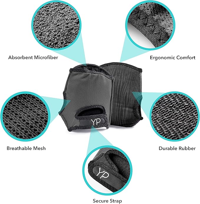 YogaPaws SkinThin Non Slip Grip Gloves for Women and Men, Hand Support for Yoga, Power Yoga, Pilates, Crossfit, Cycling, Rowing, Workout Training and for Sweaty Hands